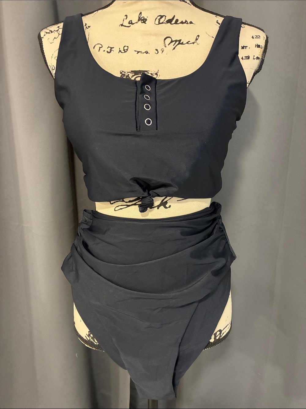 Zaful Black Two-Piece High-Waist Swim Set
